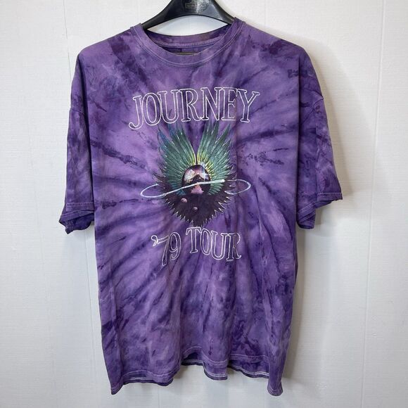 Journey 2XL 1979 Evolution Tour purple Tie Dye Concert Shirt Band T-shirt - Picture 1 of 8